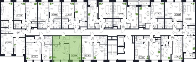 . Вариант № 160394, 0, площадь - 44.6 квм, цена 9366000 рублей