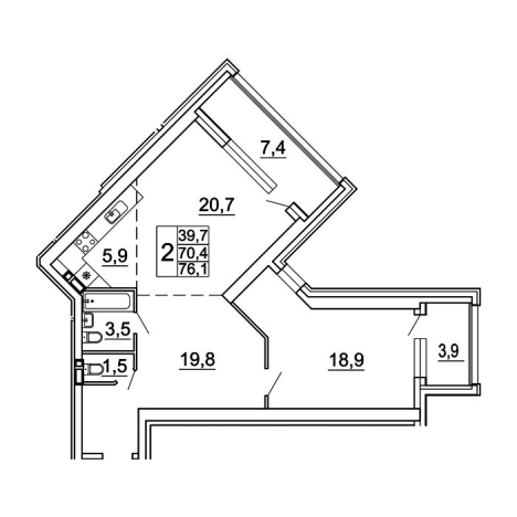 Купить двухкомнатную квартиру в районе Советский в Владивостоке. Вариант № 9417140, 0, площадь -  квм, цена 11789753 рублей