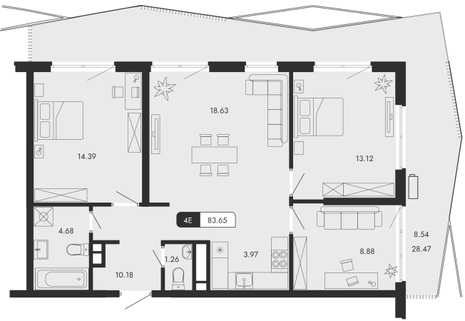 Купить квартиру в новостройках в Республике Крым. Вариант № 155525, 0, площадь -  квм, цена 35332215 рублей