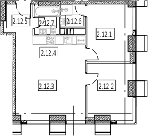 Купить трехкомнатную квартиру в районе Ярославский в Москве. Вариант № 85160, 0, площадь -  квм, цена 17738750 рублей