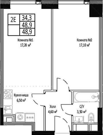 Купить двухкомнатную квартиру в районе Ярославский в Москве. Вариант № 103660, 0, площадь -  квм, цена 14890050 рублей