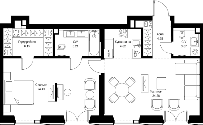 Купить однокомнатную квартиру в новостройках у метро Давыдково в Москве. Вариант № 161826, 0, площадь - квм, цена 37132744 рублей