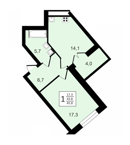 Купить однокомнатную квартиру на улице Станкевича в Воронеже. Вариант № 152311, 0, площадь -  квм, цена 8364695 рублей