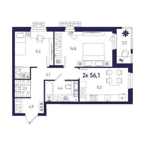 Купить квартиру на улице Аустрина в Пензе. Вариант № 10320333, 0, площадь -  квм, цена 5105100 рублей