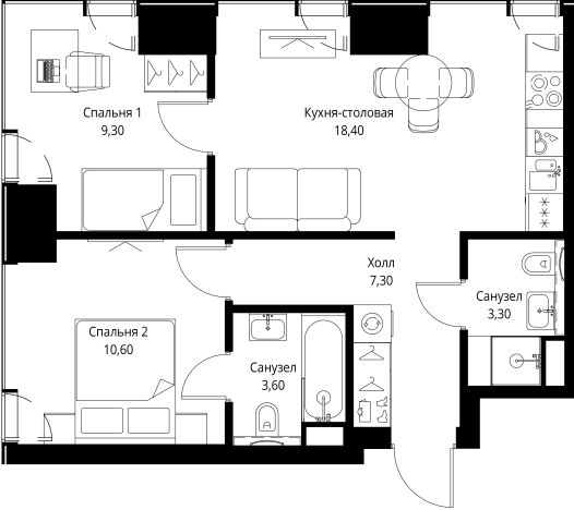 Купить двухкомнатную квартиру на улице Верейская в Москве. Вариант № 10380954, 0, площадь - квм, цена 33022500 рублей