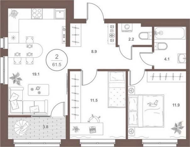 Купить квартиру в ЖК Жилой комплекс "Upgrade Family" в Пензенской области. Вариант № 4006696, 0, площадь -  квм, цена 6876800 рублей