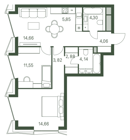 Купить двухкомнатную квартиру в СЗАО в Москве. Вариант № 101224, 0, площадь -  квм, цена 31418136 рублей