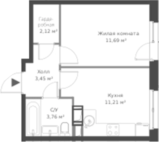 Купить однокомнатную квартиру на вторичке в Микрорайоне Чёрная Речка, Сертолово в Сертолове. Вариант № 6058301, 0, площадь -  квм, цена 5264583 рублей