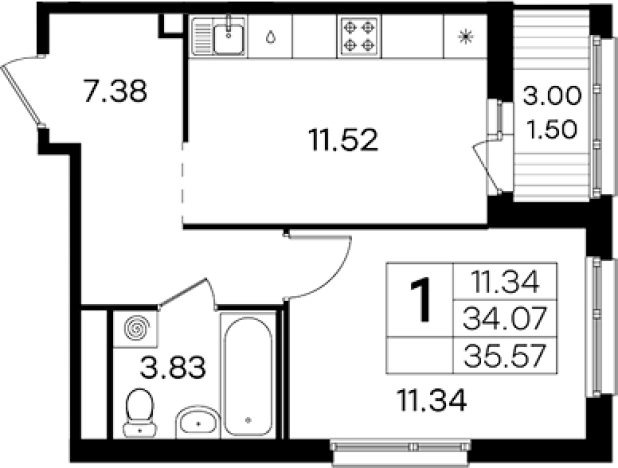Купить однокомнатную квартиру в новостройках у метро Парнас в Санкт-Петербурге. Вариант № 4807019, 0, площадь -  квм, цена 8179999 рублей