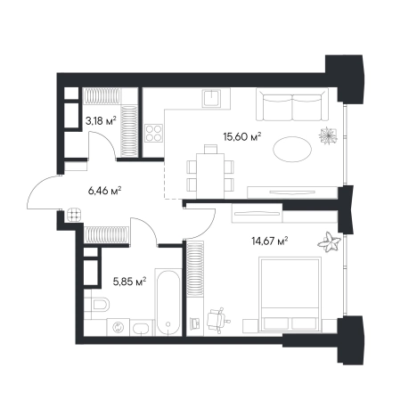 Купить однокомнатную квартиру в районе Нагатино-Садовники в Москве. Вариант № 8119366, 0, площадь -  квм, цена 32093628 рублей