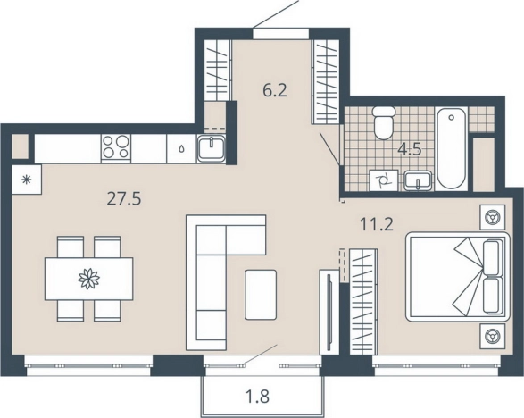 Купить однокомнатную квартиру в ЖК Жилой комплекс "Scala city" в Пензе. Вариант № 95712, 0, площадь -  квм, цена 6705600 рублей