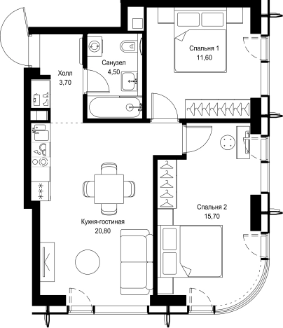 Купить двухкомнатную квартиру у метро Мякинино в Москве. Вариант № 9941065, 0, площадь -  квм, цена 26786921 рублей