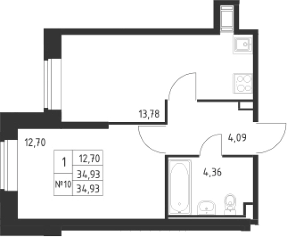 Купить однокомнатную квартиру у метро Рыбацкое в Санкт-Петербурге. Вариант № 6632668, 0, площадь -  квм, цена 9907813 рублей