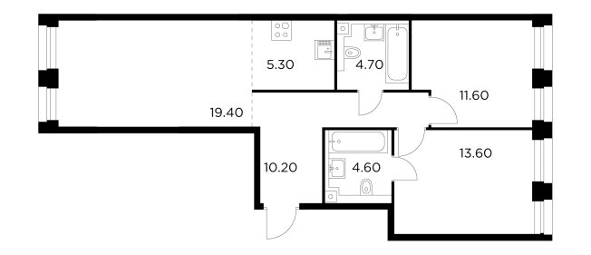 Купить трехкомнатную квартиру у метро Балтийская в Москве. Вариант № 9104233, 1, площадь -  квм, цена 32565900 рублей