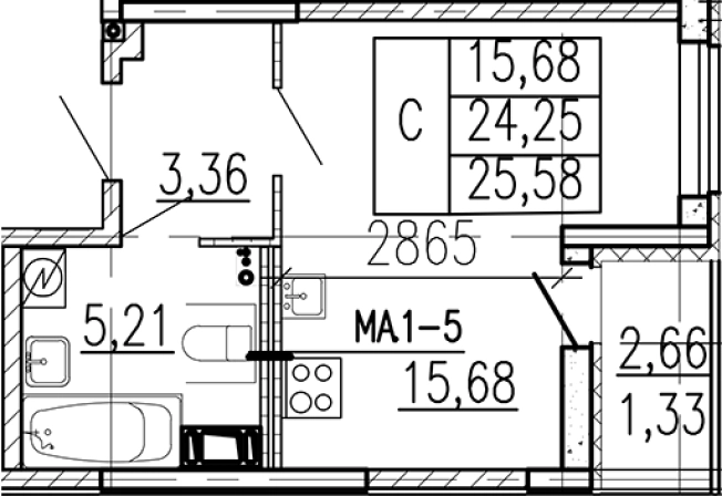 Купить Студию в ЖК Высота в Ленинградской области. Вариант № 9095205, 0, площадь -  квм, цена 3882000 рублей