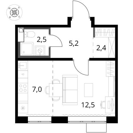 Купить однокомнатную квартиру в ЖК 1-й Шереметьевский в Химках. Вариант № 9825093, 0, площадь -  квм, цена 10123200 рублей
