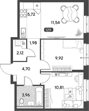 Купить трехкомнатную квартиру в Калуге. Вариант № 120422, 0, площадь -  квм, цена 6296451 рублей