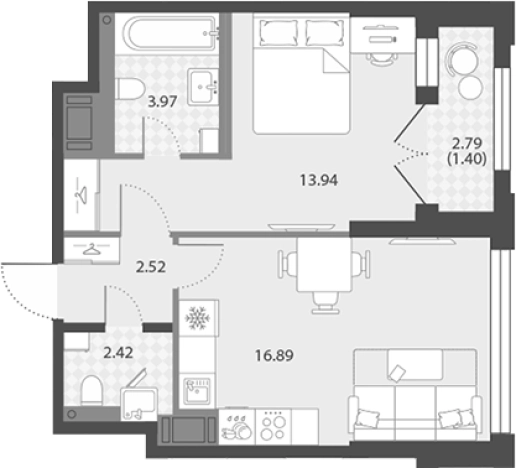 Купить двухкомнатную квартиру в новостройках в ЖК Цивилизация на Неве в Санкт-Петербурге. Вариант № 7851362, 0, площадь -  квм, цена 13076678 рублей
