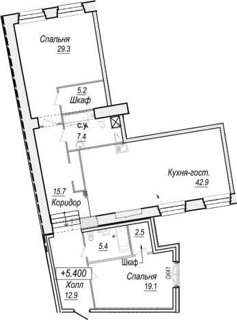 Купить трехкомнатную квартиру на улице набережная реки Карповки в Санкт-Петербурге. Вариант № 66450, 0, площадь -  квм, цена 76101660 рублей