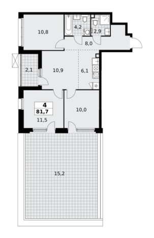 Купить четырехкомнатную квартиру у метро Потапово в Москве. Вариант № 1007979, 0, площадь -  квм, цена 33135981 рублей