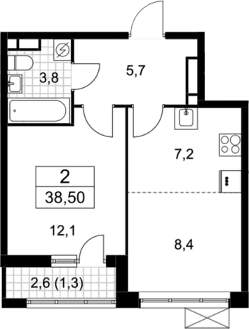 Купить квартиру у метро Аэропорт Внуково в Москве. Вариант № 3952269, 0, площадь -  квм, цена 7315690 рублей
