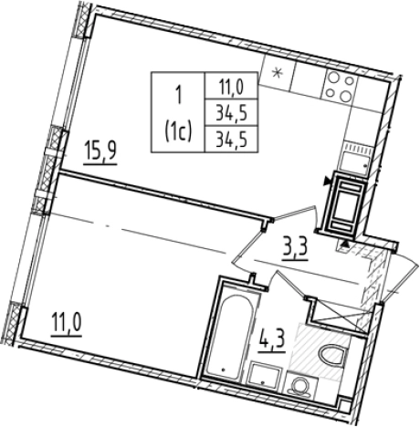 Купить двухкомнатную квартиру в ЖК Большая Охта в Санкт-Петербурге. Вариант № 6244656, 0, площадь -  квм, цена 11829601 рублей