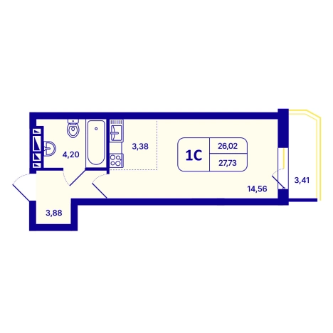 Купить Студию в ЖК 6 звезд - Шесть звезд (НОВОСИБИРСК) в Новосибирске. Вариант № 10056473, 0, площадь -  квм, цена 5080000 рублей