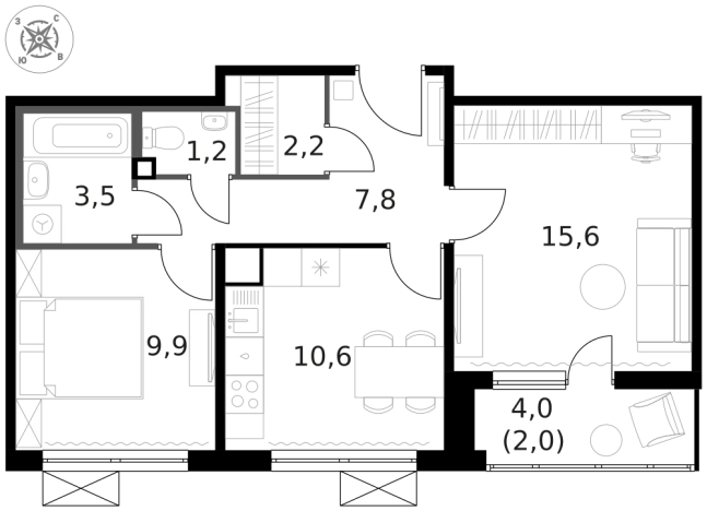 Купить квартиру на улице Ленинградское шоссе в Москве. Вариант № 9815313, 0, площадь -  квм, цена 20673520 рублей