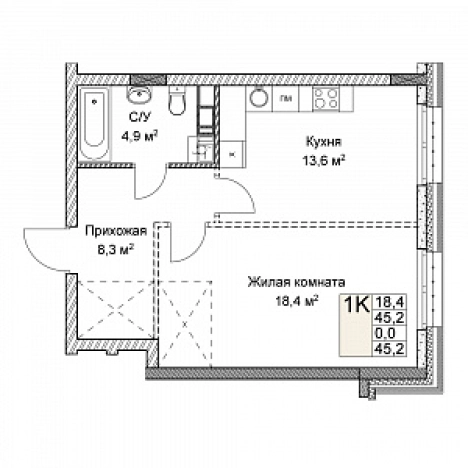 Купить однокомнатную квартиру в новостройках в ЖК Симфония Нижнего в Нижнем Новгороде. Вариант № 139873, 0, площадь -  квм, цена 14219016 рублей