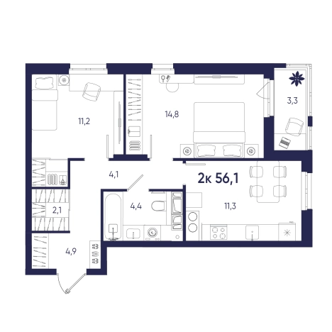 Купить квартиру на улице Аустрина в Пензе. Вариант № 10320438, 0, площадь -  квм, цена 5161200 рублей