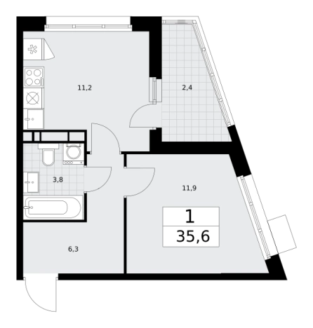 Купить однокомнатную квартиру в новостройках у метро Аэропорт Внуково в Москве. Вариант № 2206665, 0, площадь -  квм, цена 12345724 рублей