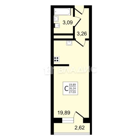 Купить Студию в районе Коминтерновский в Воронеже. Вариант № 43749, 0, площадь -  квм, цена 2980000 рублей