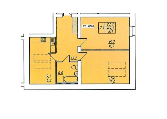 . Вариант № 75235, 0, площадь - 84.2 квм, цена 9683000 рублей