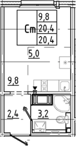Купить Студию в новостройках в ЖК Цветной город в Санкт-Петербурге. Вариант № 8085375, 0, площадь -  квм, цена 3649784 рублей
