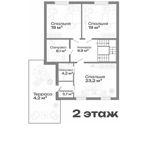 . Вариант № 32206, 2, площадь - 199 квм, цена 10900000 рублей