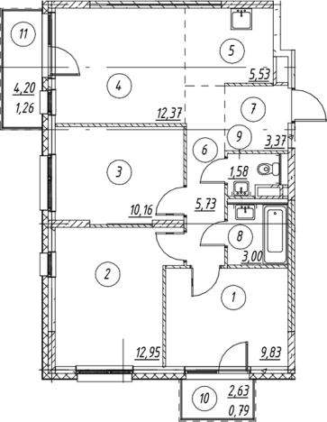 Купить четырехкомнатную квартиру в ЖК Новые Лаврики в Мурине. Вариант № 7253232, 0, площадь -  квм, цена 11060872 рублей