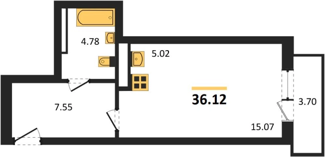 Купить Студию в ЖК Расцветай на Зорге в Новосибирске. Вариант № 9879458, 0, площадь -  квм, цена 3800000 рублей