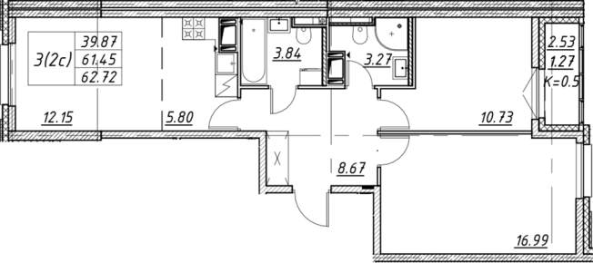 Купить трехкомнатную квартиру в районе Невский в Санкт-Петербурге. Вариант № 7849573, 0, площадь -  квм, цена 18437296 рублей