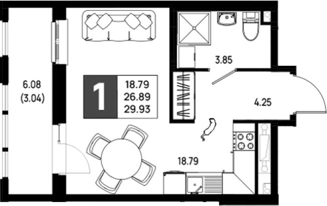 Купить квартиру в ЖК Имена в Ленинградской области. Вариант № 6642375, 0, площадь -  квм, цена 4279990 рублей