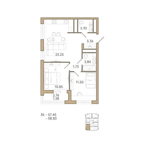 Купить квартиру в новостройках на улице 2-й проезд Свердлова в Пензе. Вариант № 153016, 0, площадь -  квм, цена 7530240 рублей