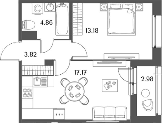 Купить двухкомнатную квартиру в новостройках у метро Звёздная в Санкт-Петербурге. Вариант № 6217030, 0, площадь -  квм, цена 14549084 рублей