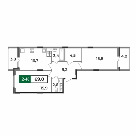 Купить квартиру в новостройках в Коврове. Вариант № 9335250, 0, площадь -  квм, цена 7038000 рублей