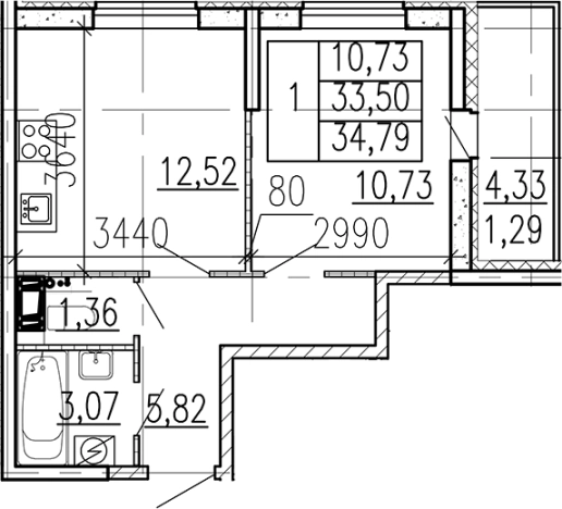 Купить однокомнатную квартиру на улице Школьная в Ленинградской области. Вариант № 9095648, 0, площадь -  квм, цена 4950390 рублей