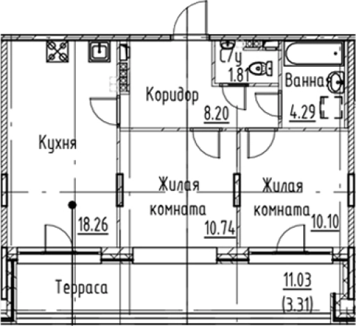 Купить трехкомнатную квартиру в ЖК Кронфорт в Санкт-Петербурге. Вариант № 6830771, 0, площадь -  квм, цена 17313200 рублей