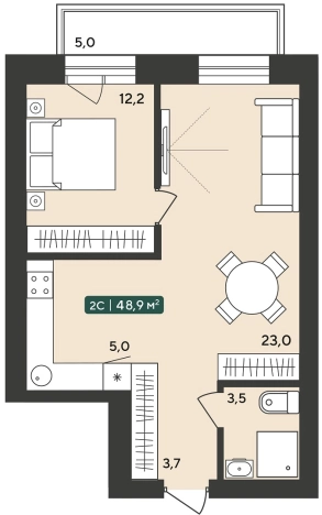 Купить двухкомнатную квартиру в ЖК Альпийский Квартал (НОВОСИБИРСК) в Новосибирской области. Вариант № 8875601, 0, площадь -  квм, цена 5150000 рублей