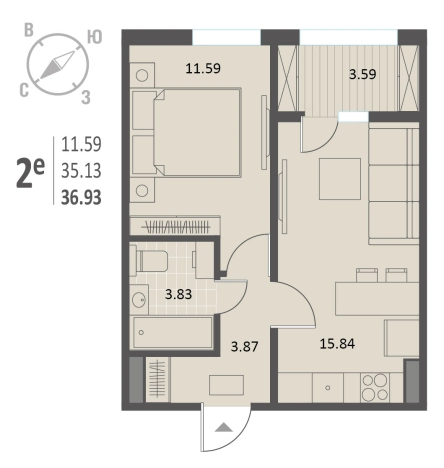Купить однокомнатную квартиру в ЖК Инстеп. Краснознаменная в Воронеже. Вариант № 7677172, 0, площадь -  квм, цена 8235390 рублей