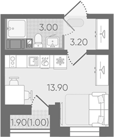 Купить Студию на вторичке в ЖК Цветной город в Санкт-Петербурге. Вариант № 8093346, 0, площадь -  квм, цена 4281401 рублей