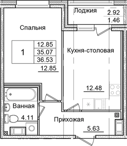 Купить однокомнатную квартиру в новостройках в ЖК Квартал Заречье в Санкт-Петербурге. Вариант № 6707979, 0, площадь -  квм, цена 6240704 рублей