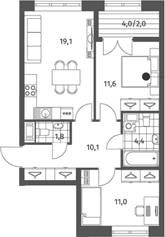 Купить трехкомнатную квартиру в ЖК NEWПИТЕР в Ленинградской области. Вариант № 5258997, 0, площадь -  квм, цена 11030000 рублей