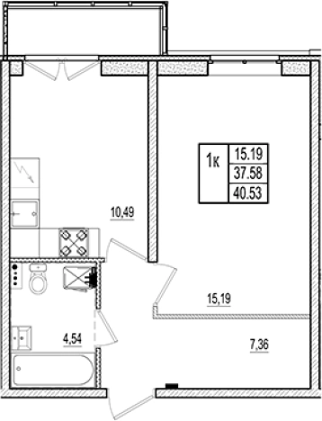 Купить однокомнатную квартиру в Коммунаре. Вариант № 6963986, 0, площадь -  квм, цена 5269020 рублей